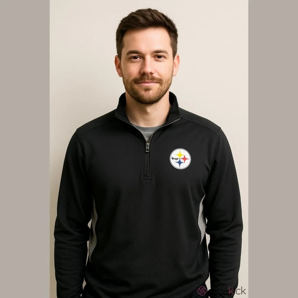 Steelers NFL Quarter Zip Pullover Jacket XL - Picture 1 of 11